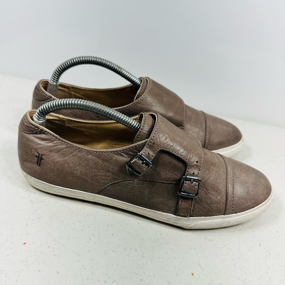 Frye Mindy Double Monk Strap sneakers in brownish-gray size 9 - Picture 3 of 7